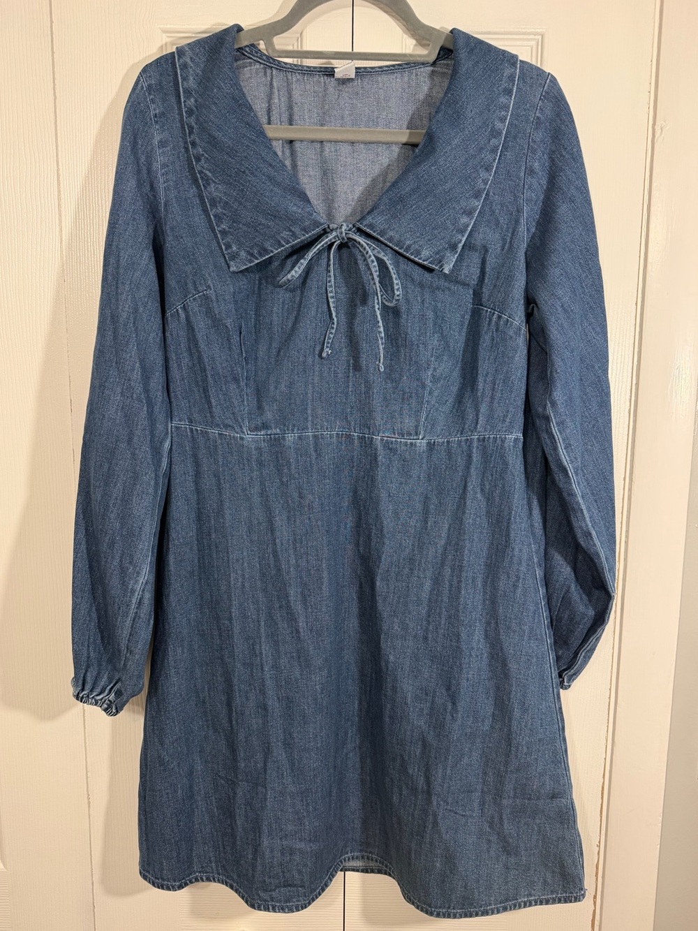 Old Navy Fit & Flare Collared Jean Mini Dress M Blue